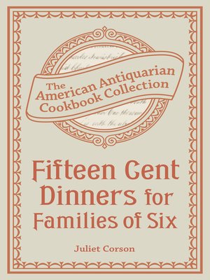 Fifteen Cent Dinners for Families of Six - ebook
